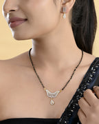 VOJ Gold-Polished Designer AD Mangalsutra Set - Distacart