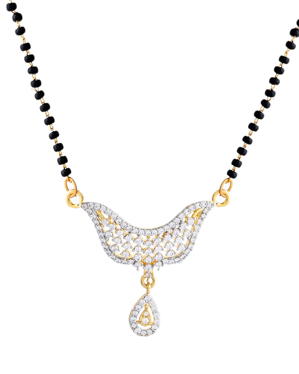 VOJ Gold-Polished Designer AD Mangalsutra Set - Distacart