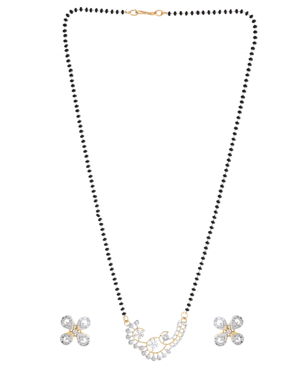 VOJ Gold-Polished Stylish AD Mangalsutra Set - Distacart