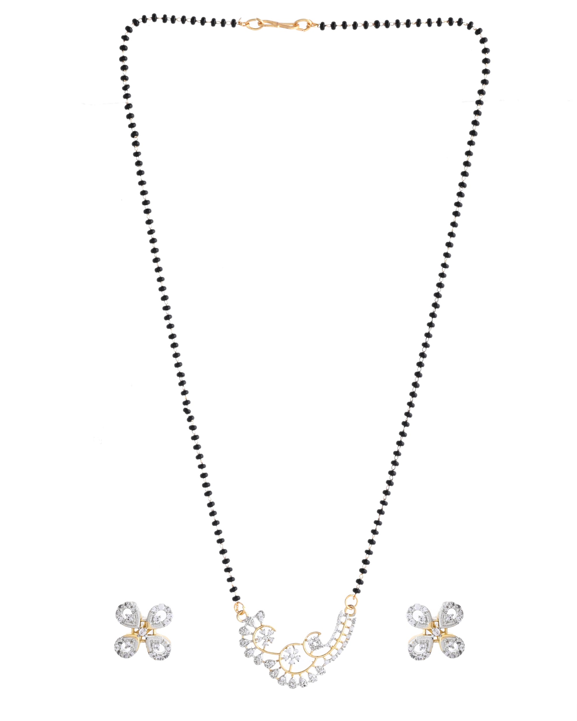 VOJ Gold-Polished Stylish AD Mangalsutra Set - Distacart