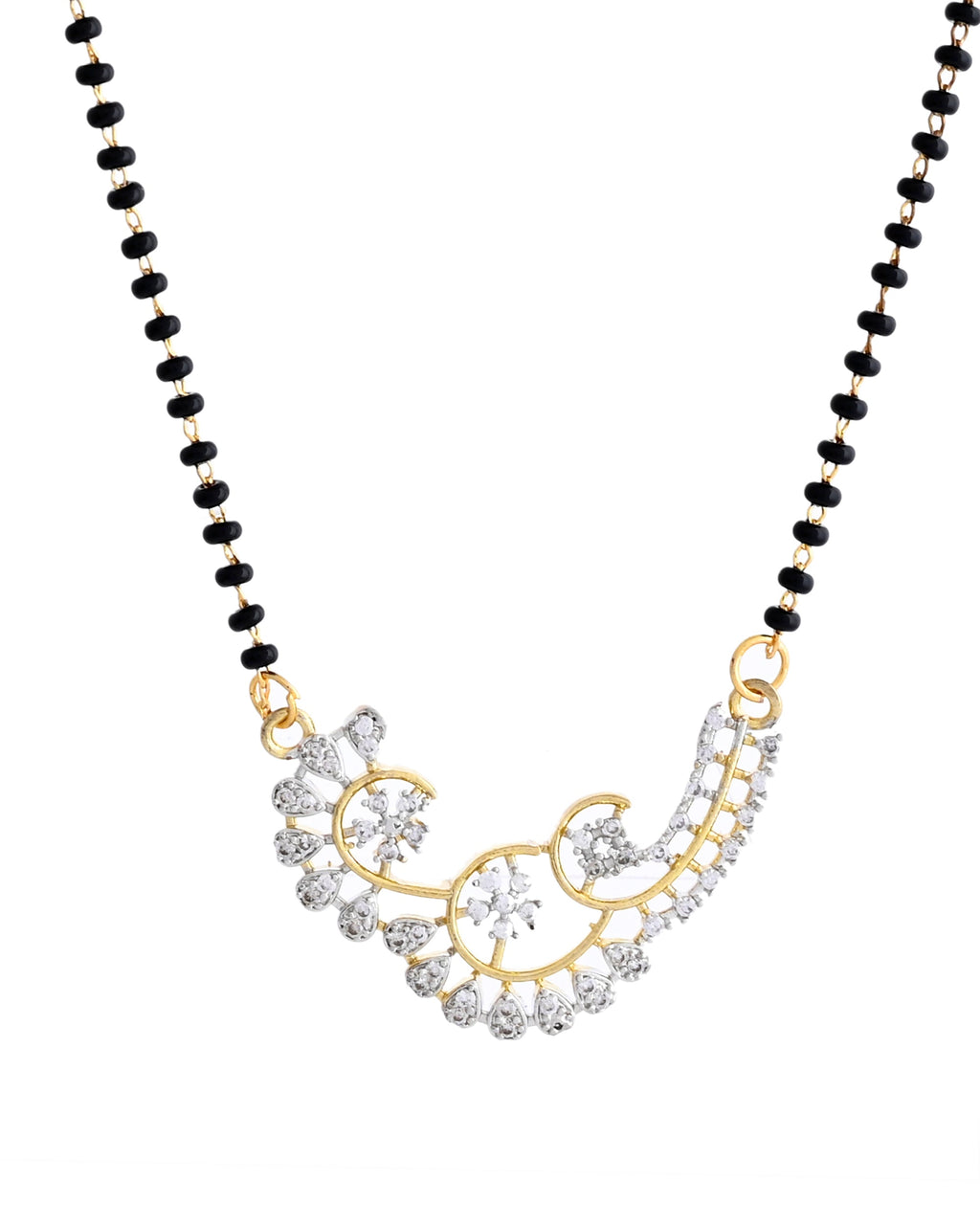 VOJ Gold-Polished Stylish AD Mangalsutra Set - Distacart