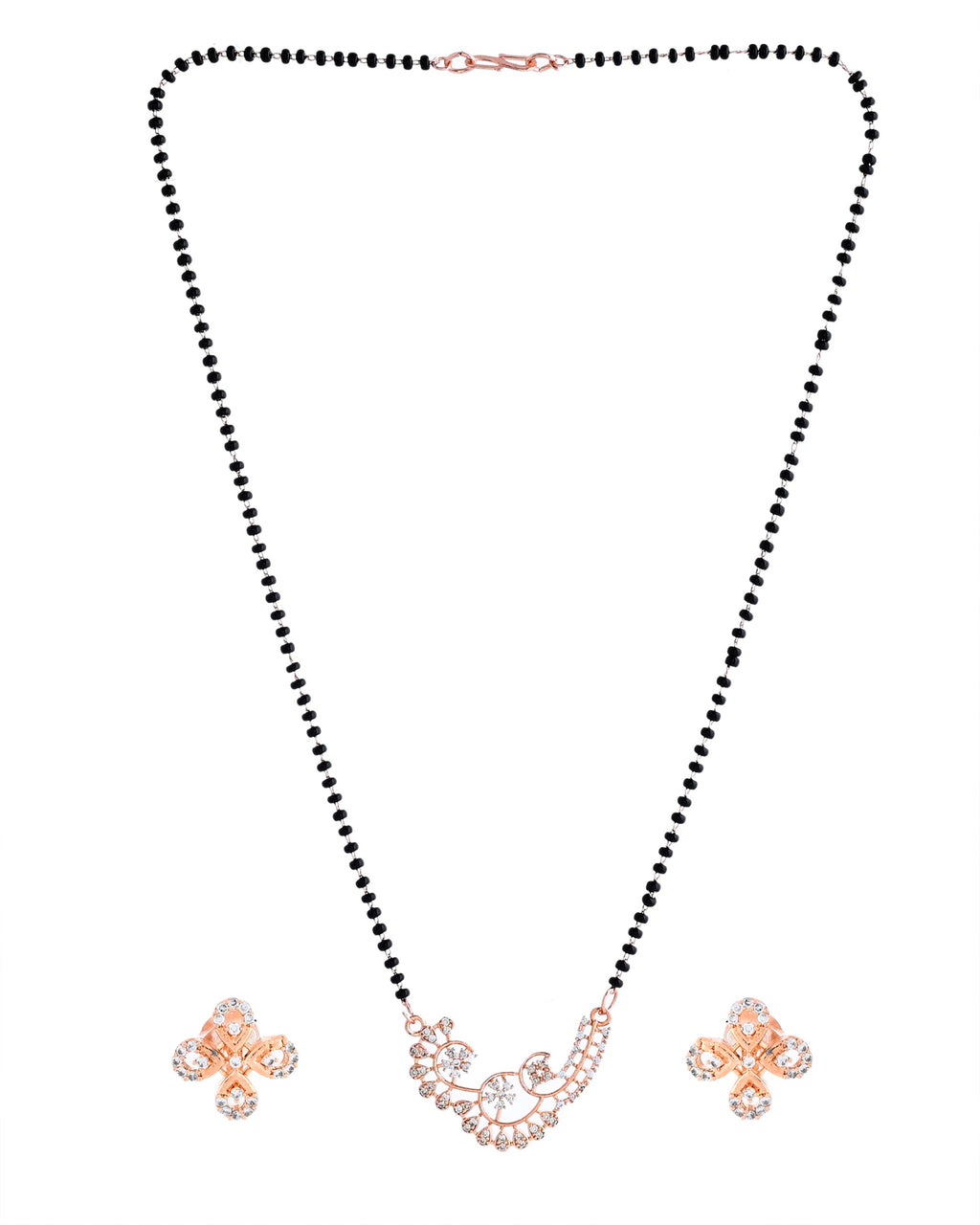 VOJ Rose Gold-Polished Stylish AD Mangalsutra Set - Distacart