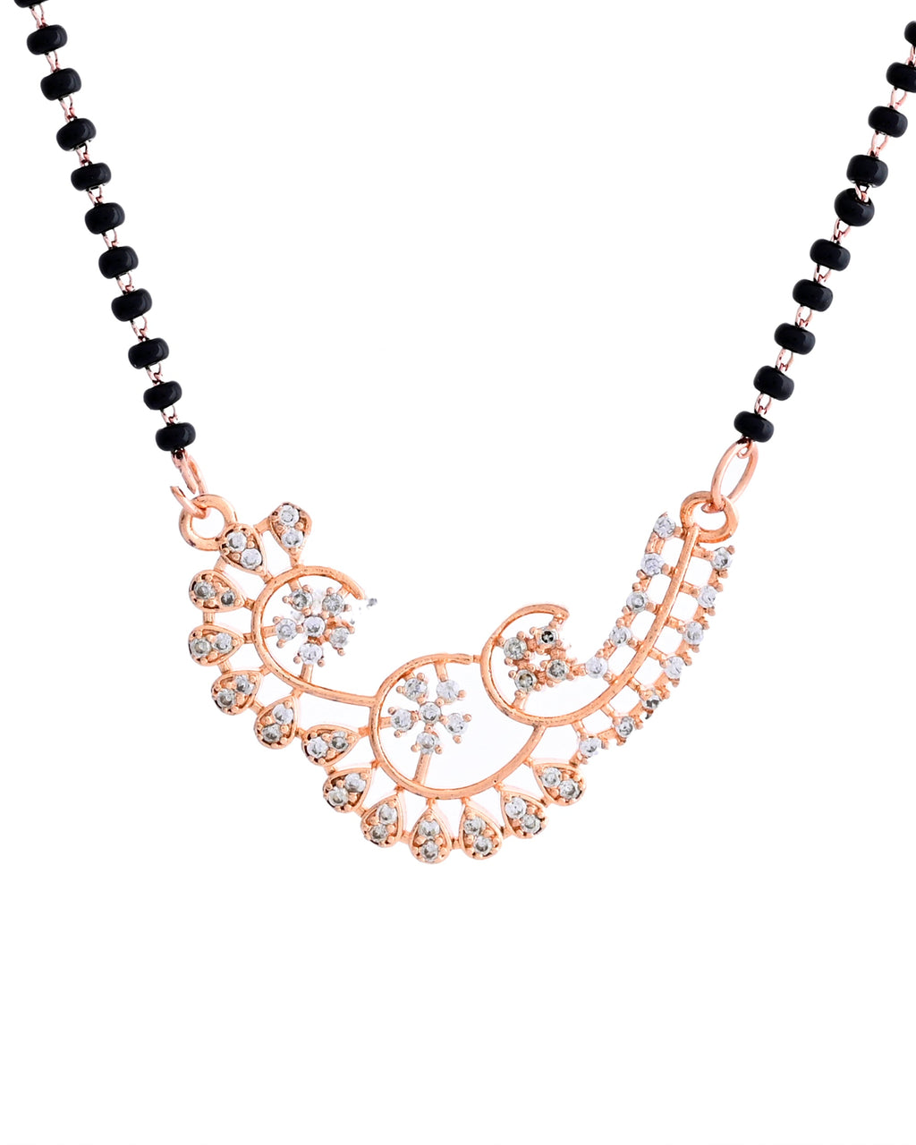 VOJ Rose Gold-Polished Stylish AD Mangalsutra Set - Distacart
