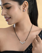 VOJ Gold-Polished Tear Drop Shape AD Mangalsutra Set - Distacart