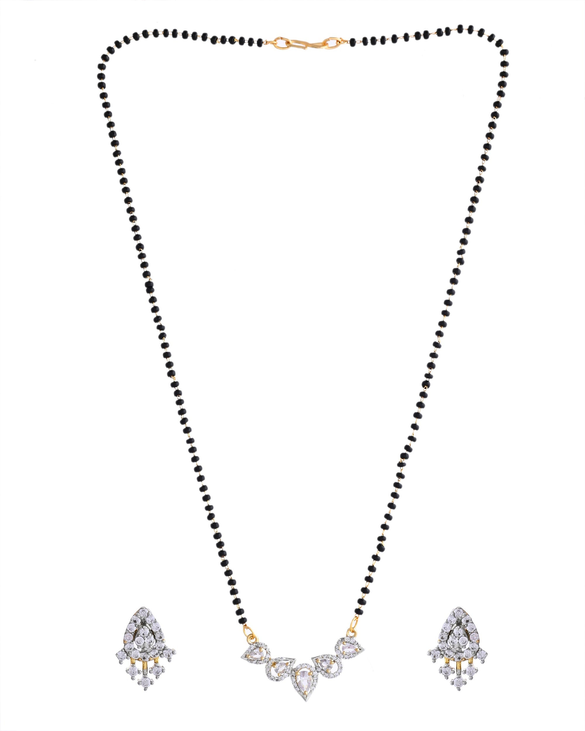 VOJ Gold-Polished Tear Drop Shape AD Mangalsutra Set - Distacart