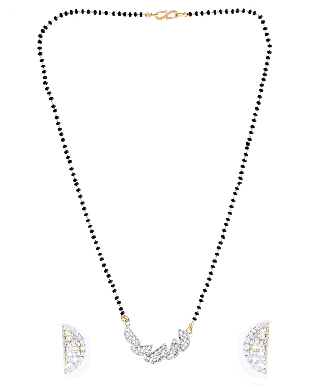 VOJ Gold-Polished Semi Circle Shape AD Mangalsutra Set - Distacart