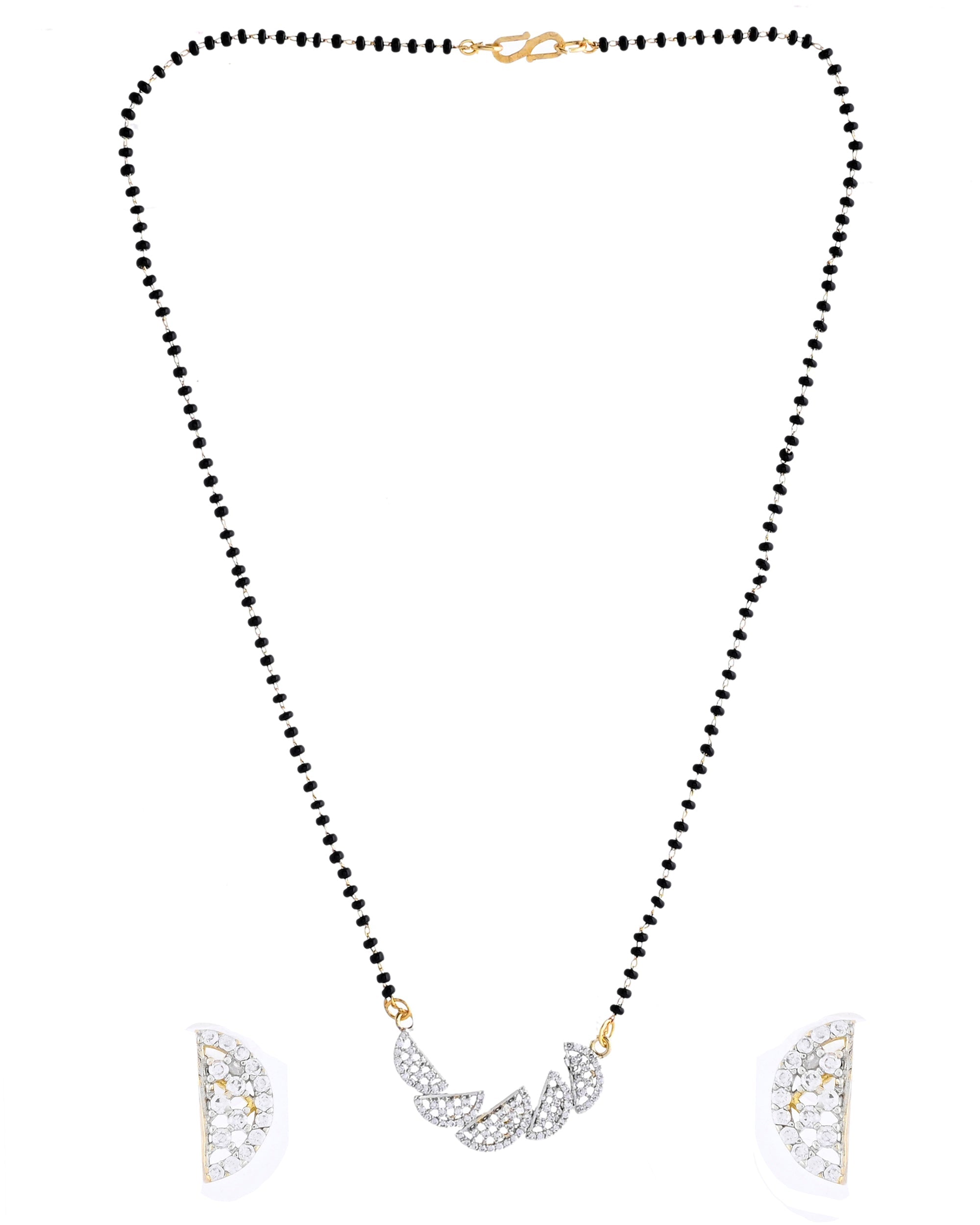VOJ Gold-Polished Semi Circle Shape AD Mangalsutra Set - Distacart