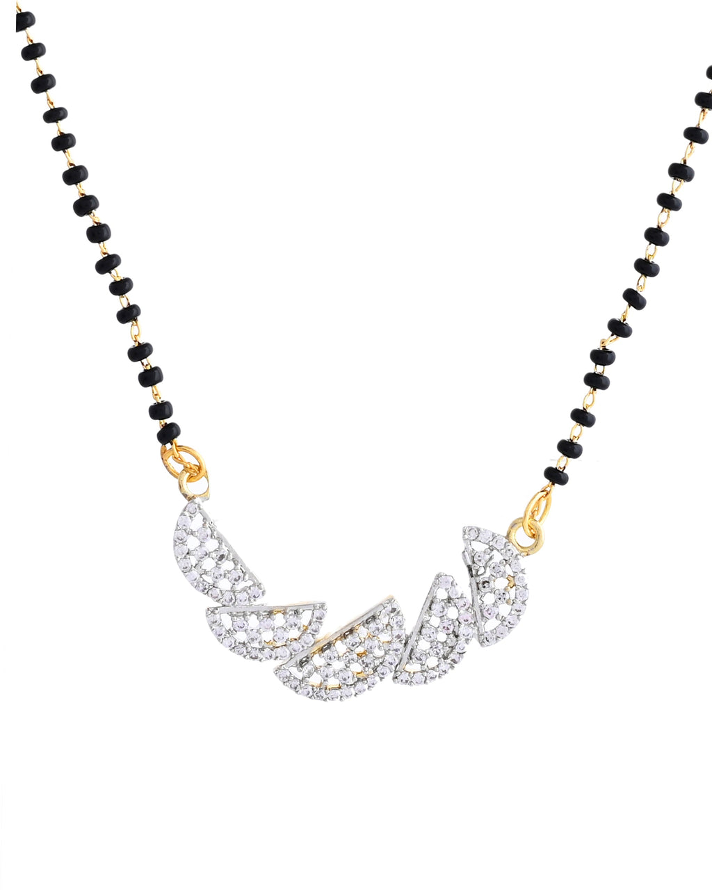 VOJ Gold-Polished Semi Circle Shape AD Mangalsutra Set - Distacart