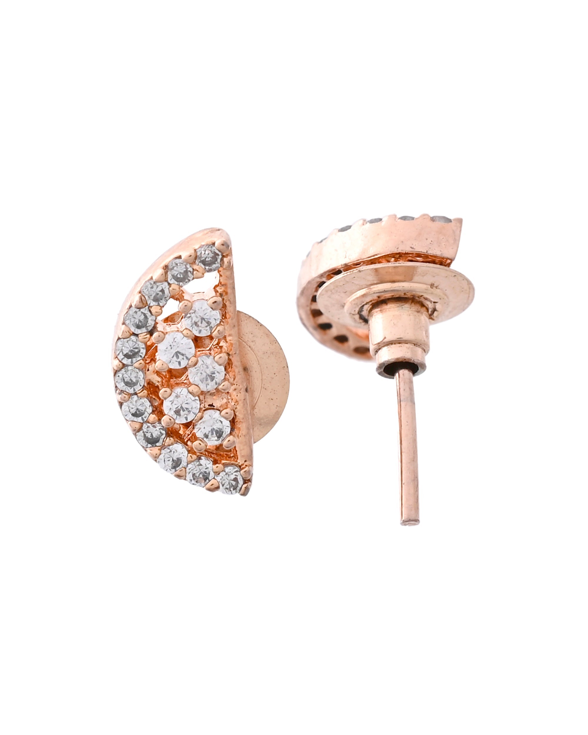 VOJ Rose Gold-Polished Semi Circle Shape AD Mangalsutra Set - Distacart