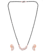 VOJ Rose Gold-Polished Semi Circle Shape AD Mangalsutra Set - Distacart