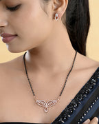 VOJ Rose Gold-Polished Elegent AD Mangalsutra Set - Distacart