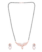 VOJ Rose Gold-Polished Elegent AD Mangalsutra Set - Distacart
