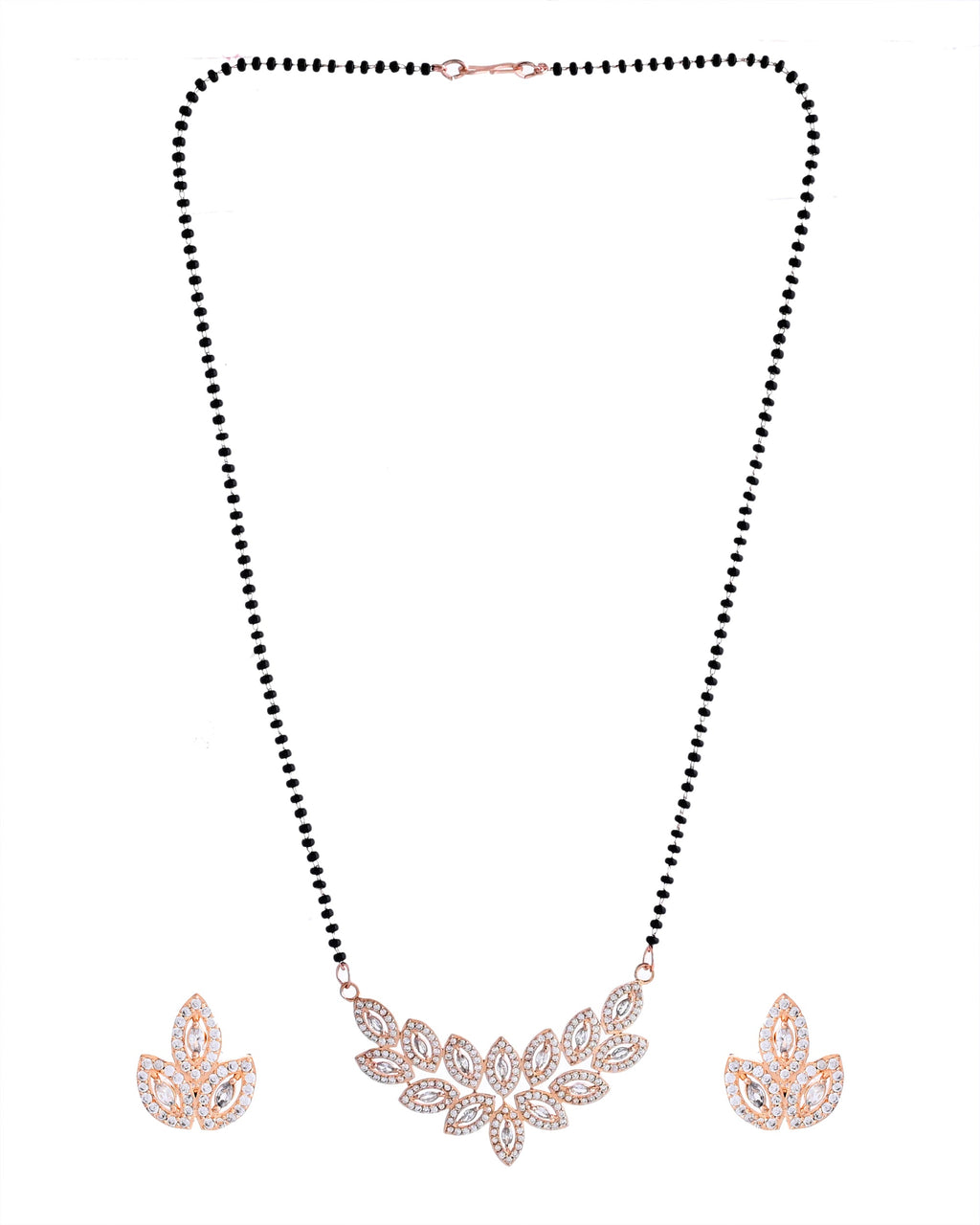 VOJ Gold-Polished Stylish Tear Drop AD Mangalsutra Set - Distacart