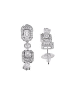 VOJ Silver Plated Geometrical Shaped AD Jewellery Set