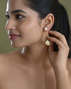 VOJ Gold Toned Pearl And Stone Studded Earrings - Distacart
