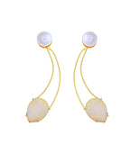 VOJ Gold Toned Pearl And Stone Studded Earrings - Distacart