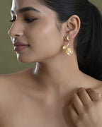 VOJ Gold Toned Floral Shaped Elegent Earrings - Distacart