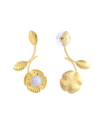 VOJ Gold Toned Floral Shaped Elegent Earrings - Distacart