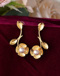 VOJ Gold Toned Floral Shaped Elegent Earrings - Distacart
