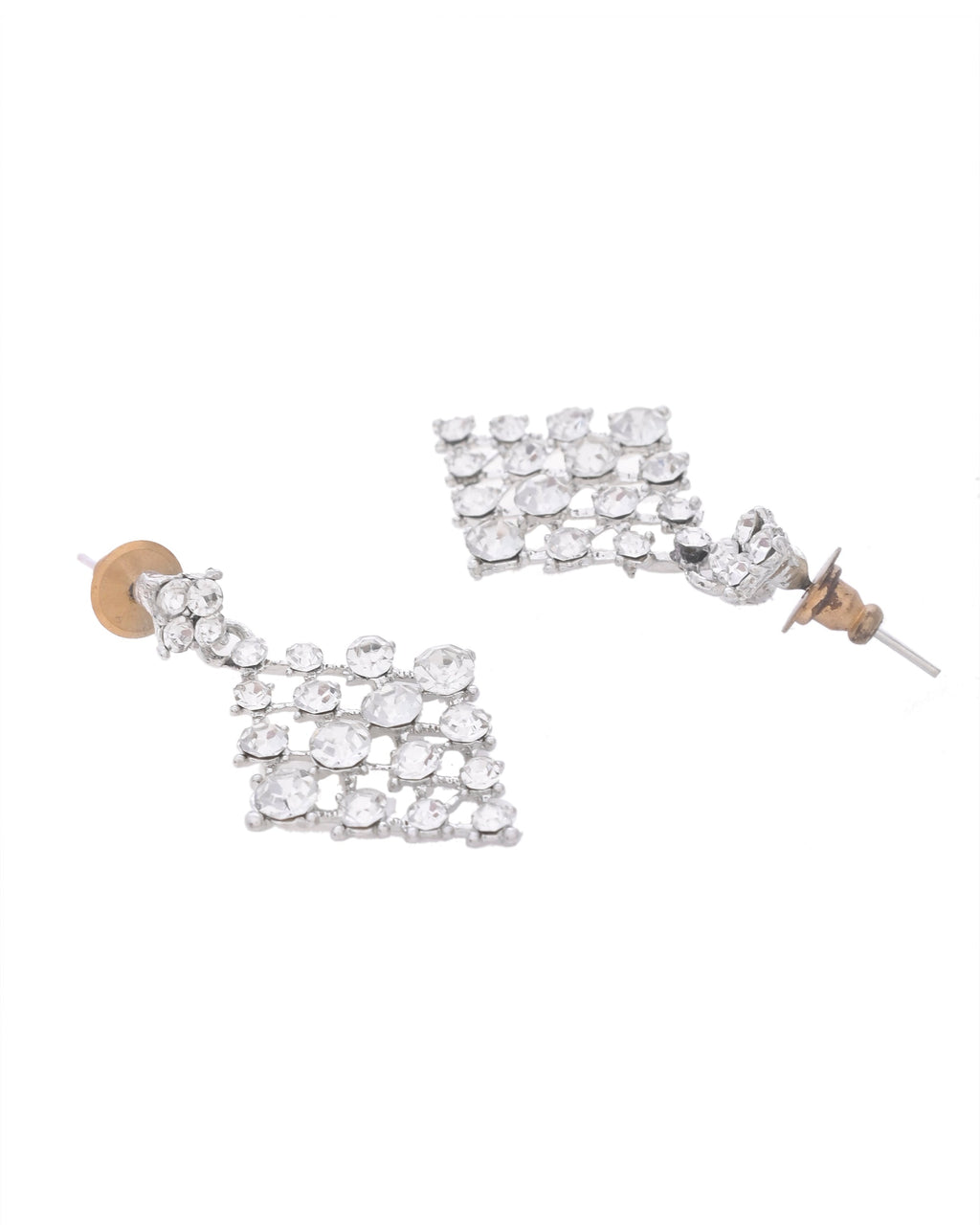 VOJ Silver-Plated AD-Studded Handcrafted Jewellery Set