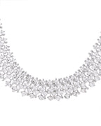 VOJ Silver-Plated AD-Studded Handcrafted Jewellery Set