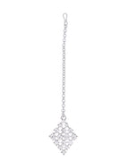 VOJ Silver-Plated AD-Studded Handcrafted Jewellery Set