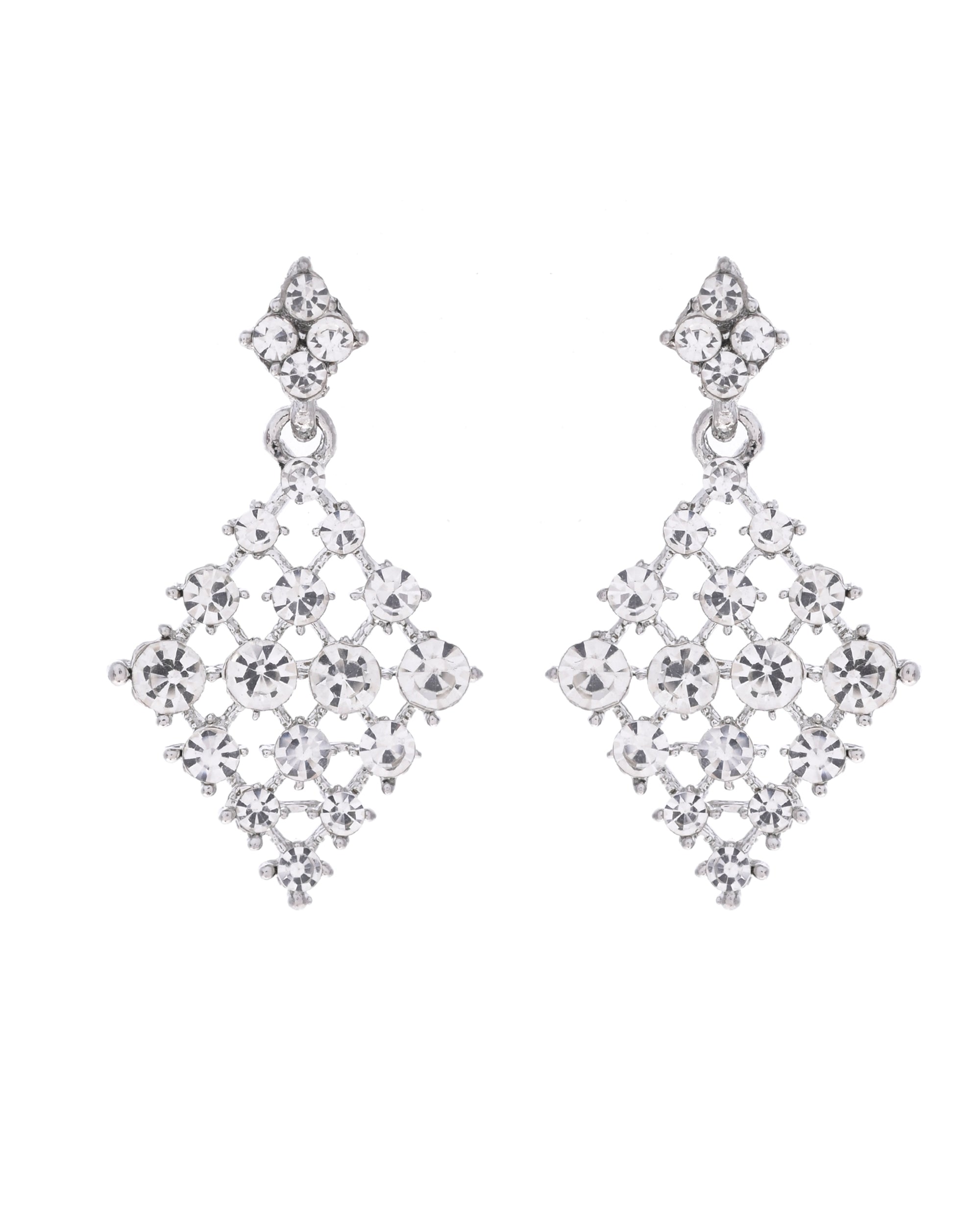 VOJ Silver-Plated AD-Studded Handcrafted Jewellery Set