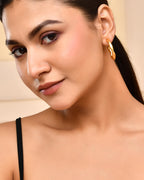 VOJ Gold-Polished Classic Half Hoop Earrings - Distacart