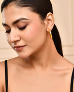 VOJ Gold-Polished Classic Half Hoop Earrings - Distacart