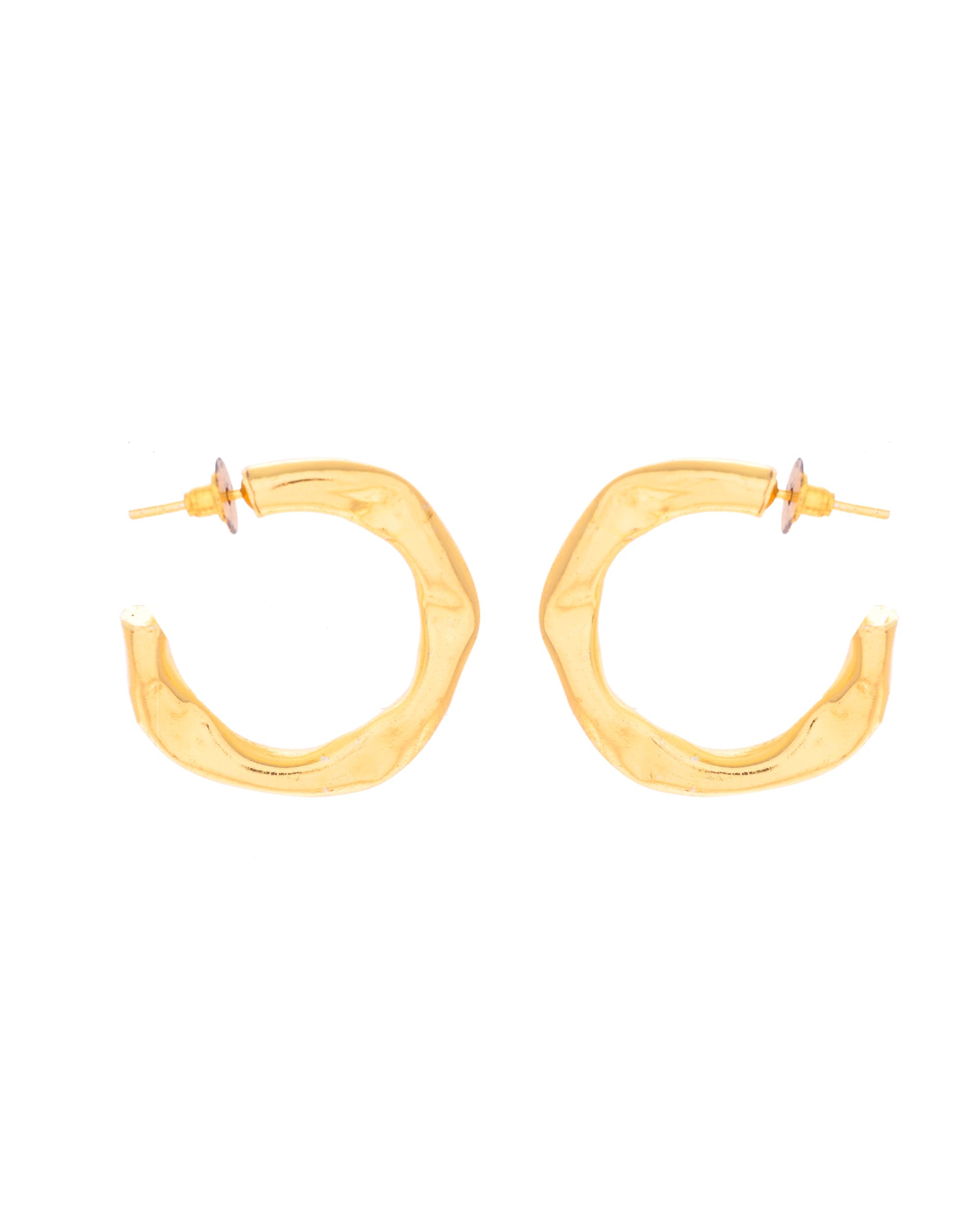 VOJ Gold-Polished Classic Half Hoop Earrings - Distacart