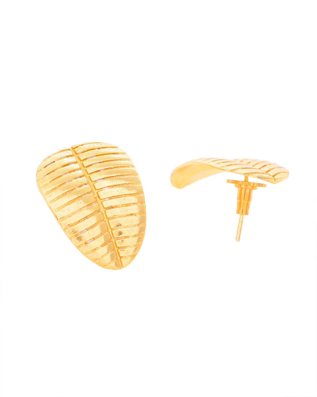 VOJ Gold-Polished Anti Tarnish Leaf Shape Earrings - Distacart