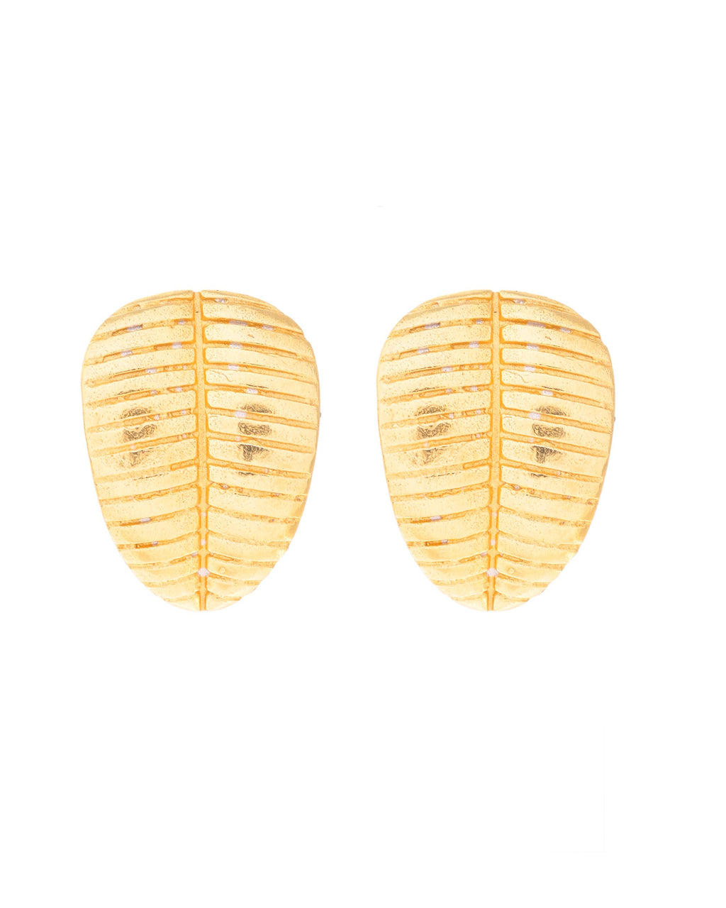 VOJ Gold-Polished Anti Tarnish Leaf Shape Earrings - Distacart