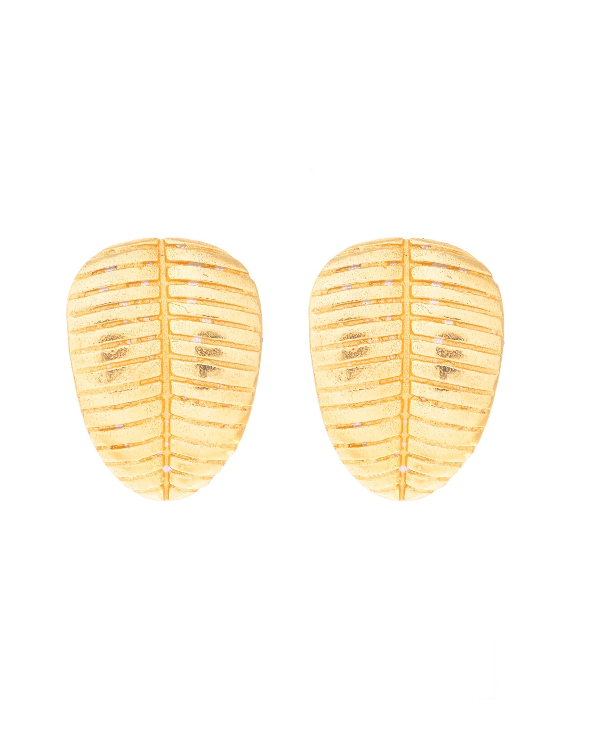 VOJ Gold-Polished Anti Tarnish Leaf Shape Earrings - Distacart