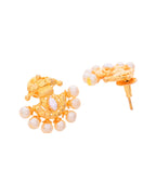 VOJ Gold-Polished Classic Pearl Studded Anti Tarnish Earrings - Distacart