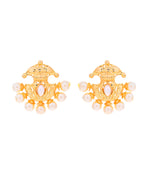 VOJ Gold-Polished Classic Pearl Studded Anti Tarnish Earrings - Distacart