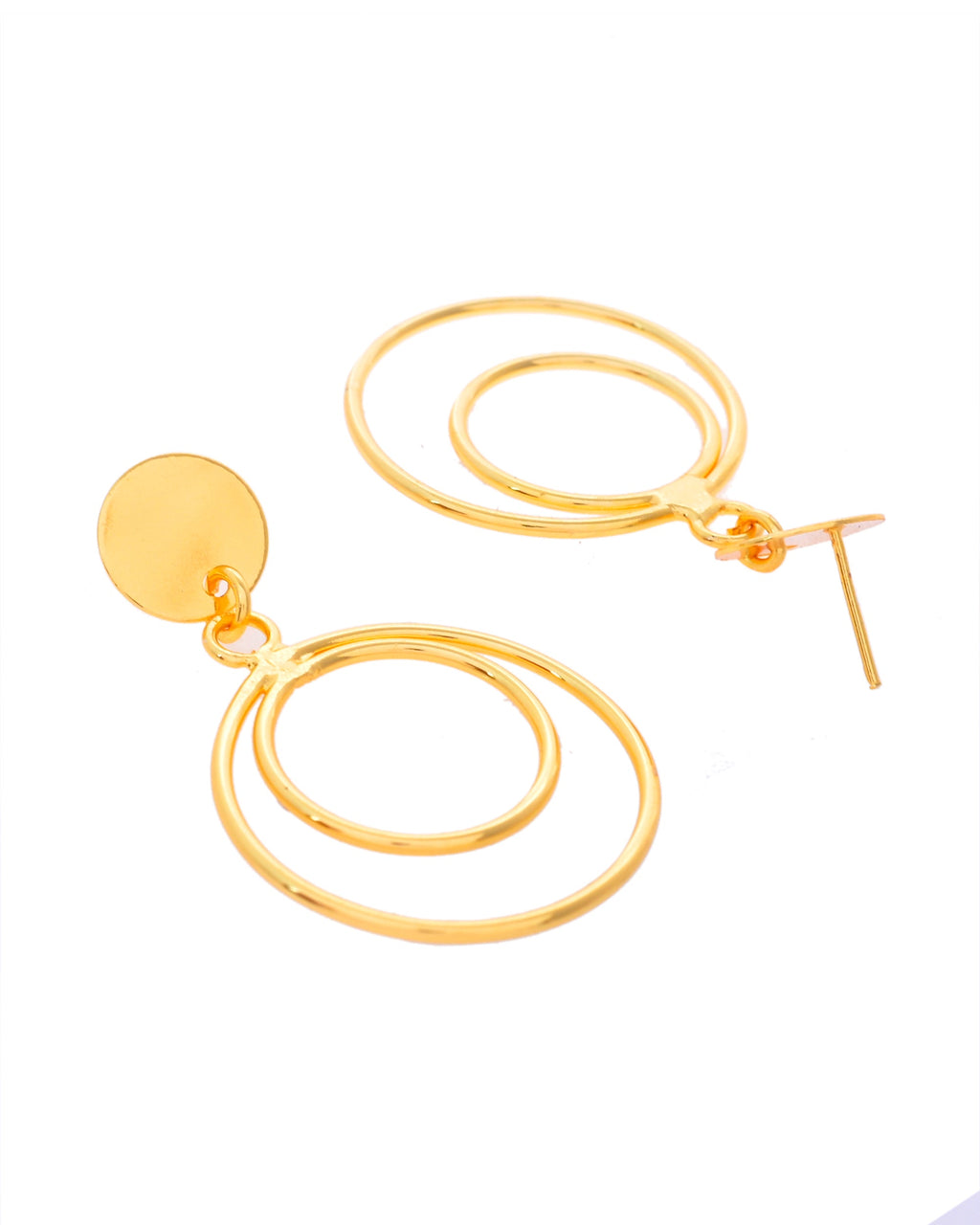 VOJ Gold-Polished Anti Tarnish Circle Stud Earrings - Distacart