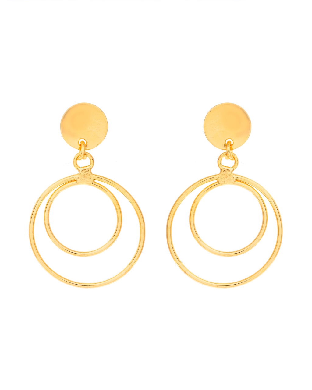 VOJ Gold-Polished Anti Tarnish Circle Stud Earrings - Distacart