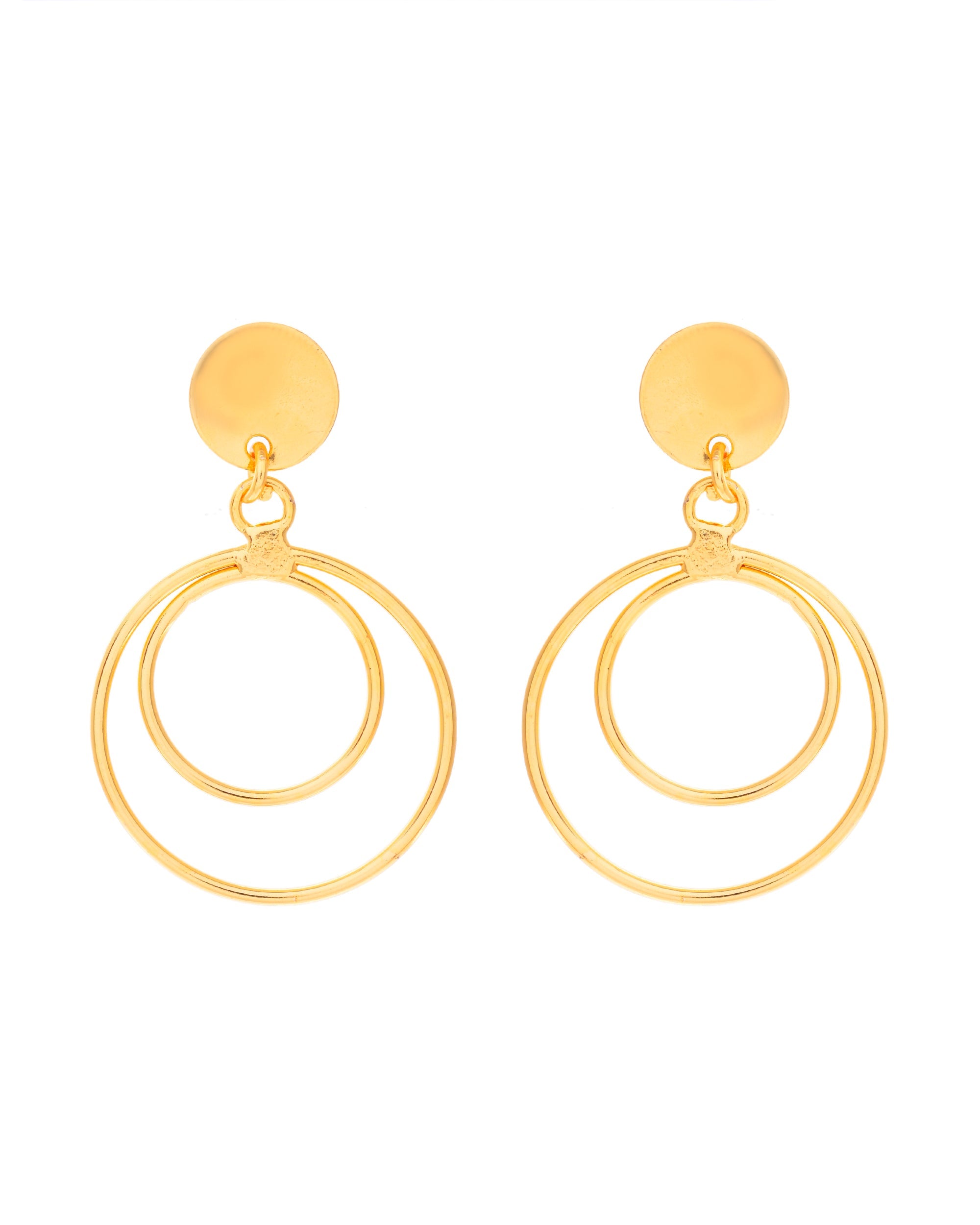 VOJ Gold-Polished Anti Tarnish Circle Stud Earrings - Distacart