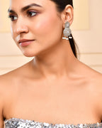 VOJ Silver Plated Beats Studded Classic Stud Earrings - Distacart