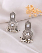 VOJ Silver Plated Beats Studded Classic Stud Earrings - Distacart