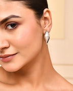 VOJ Silver Plted Classic Shankh Shape Earrings - Distacart