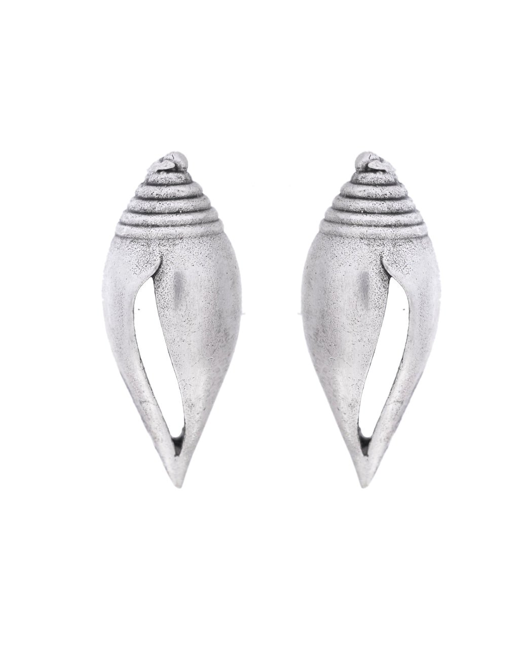 VOJ Silver Plted Classic Shankh Shape Earrings - Distacart