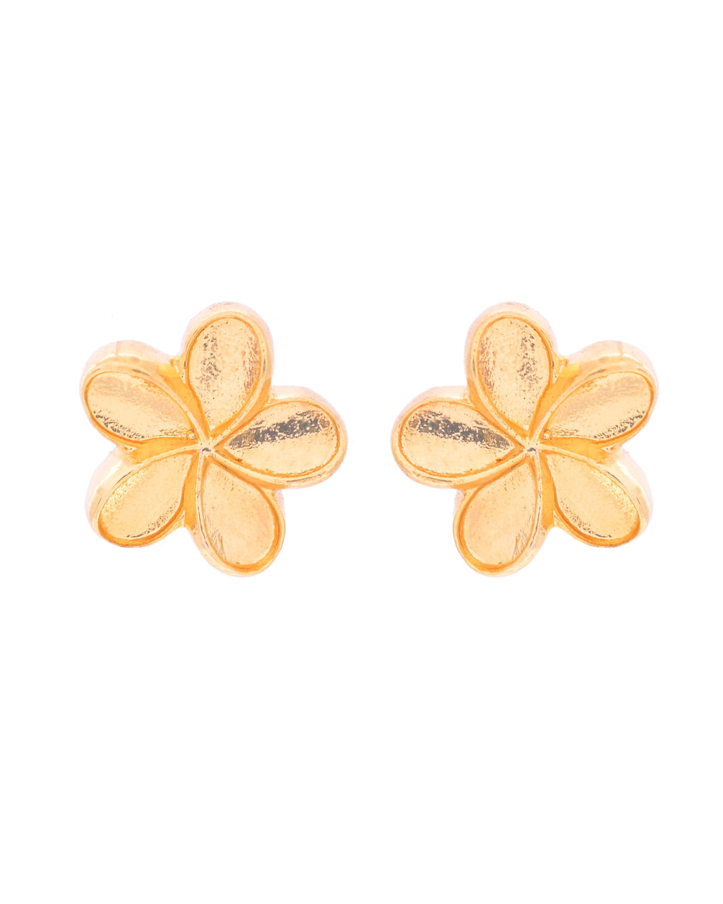 VOJ Gold-Polished Flower Shape Anti Tarnish Studs Earrings - Distacart