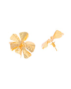 VOJ Gold-Toned Floral Studs Earrings - Distacart