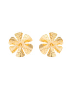 VOJ Gold-Toned Floral Studs Earrings - Distacart
