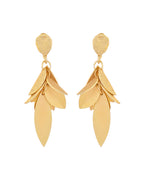 VOJ Gold-Toned Anti Tarnish Leafs Drop Earrings - Distacart