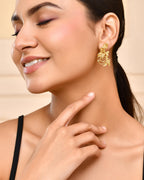 VOJ Gold-Toned Marmaid Shape Anti Tarnish Earrings - Distacart