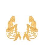 VOJ Gold-Toned Marmaid Shape Anti Tarnish Earrings - Distacart