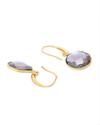 VOJ Gold-Polished Classic Stone Studded Drop Earrings - Distacart