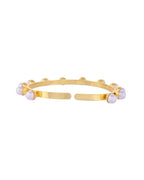 VOJ Gold-Polished Pearl Studded Kada Barcelet - Distacart